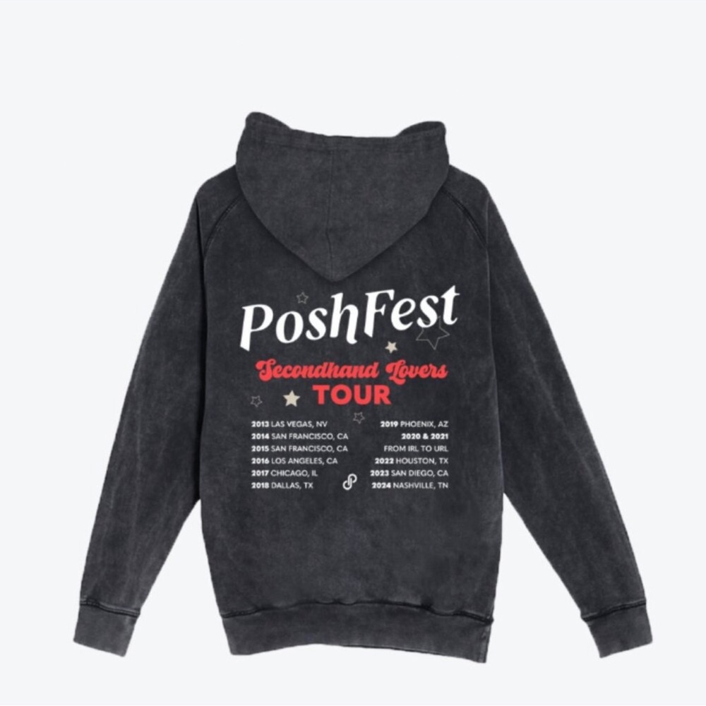 PoshFest 2024 Exclusive Secondhand Lovers Poshmark Tour Hoodie Size XL NWOT - Picture 4 of 13